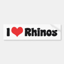 J'aime l'adhésif pour pare-chocs de rhinocéros autocollants pour voiture