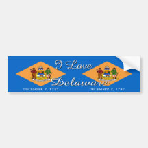 J'aime l'adhésif pour pare-chocs du Delaware Autocollants Pour Voiture