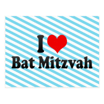 J'aime le bat mitzvah carte postale