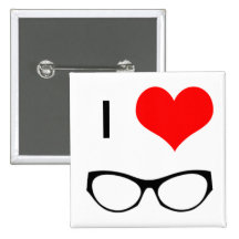 J'aime le bouton en verre pin's avec agrafe