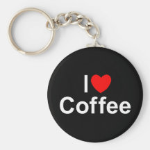J'aime le café (de coeur) porte-clef