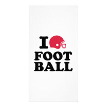 J'aime le casque de football carte avec photo