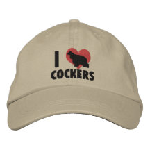 J'aime le chapeau brodé par cockers