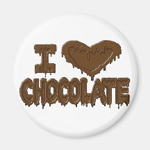 J'aime le chocolat magnets pour réfrigérateur