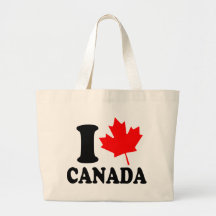 J'aime le coeur Canada Sacs En Toile