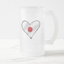 J'aime le coeur d'amour de Nihon de drapeau du Jap Tasse À Café
