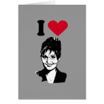J'aime le coeur Sarah Palin de Sarah Palin/I Cartes De Vœux