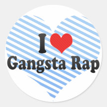 J'aime le coup sec et dur de Gangsta Adhésif Rond