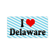 J'aime le Delaware, Etats-Unis Étiquette D’adresse