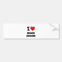 J'aime le football de plage autocollant pour voiture