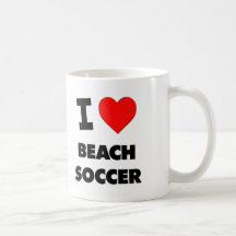J'aime le football de plage tasse à café