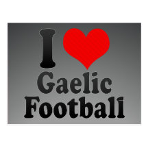 J'aime le football gaélique carte postale