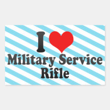 J'aime le fusil de service militaire stickers rectangulaires