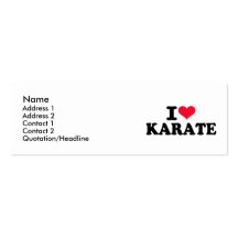 J'aime le karaté carte de visite
