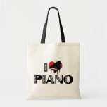 J'aime le piano sac en toile