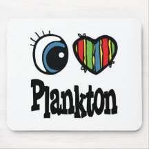 J'aime le plancton (de coeur) tapis de souris