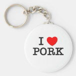 J'aime le PORC (la nourriture) Porte-clef