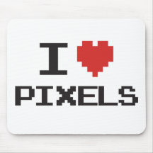 J'aime le rétro gamer 8bit de coeur pixelated par  tapis de souris