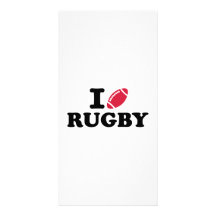 J'aime le rugby cartes avec photo