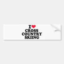 J'aime le ski de pays croisé autocollants pour voiture