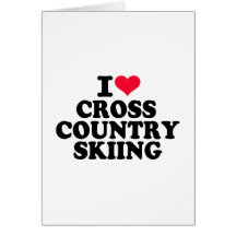J'aime le ski de pays croisé cartes de vœux