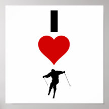 J'aime le ski (vertical) affiche