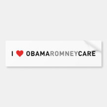 J'aime le soin d'Obama (Romney) ! Autocollant Pour Voiture