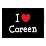 J'aime le T-shirt de coeur de Coreen Cartes De Vœux