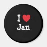 J'aime le T-shirt de coeur de janv. Aimants