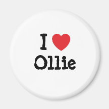 J'aime le T-shirt de coeur d'Ollie Aimants Pour Réfrigérateur