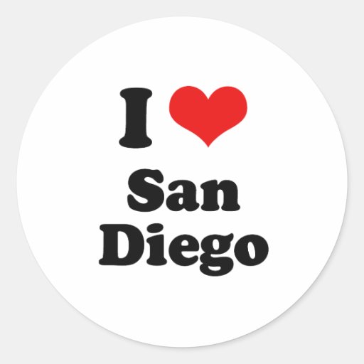 J'aime le T-shirt de San Diego Autocollant