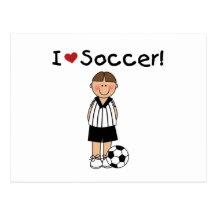 J'aime le T-shirts et les cadeaux du football Carte Postale