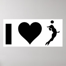 J'aime le volleyball (femelle) affiches