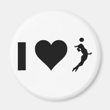 J'aime le volleyball (femelle) aimants