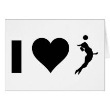 J'aime le volleyball (femelle) carte de vœux