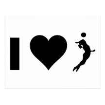 J'aime le volleyball (femelle) carte postale