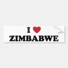 J'aime le Zimbabwe Adhésifs Pour Voiture