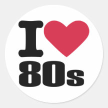 J'aime les années 80 autocollant