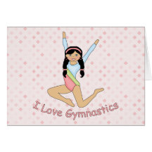 J'aime les cheveux noirs de gymnastique carte