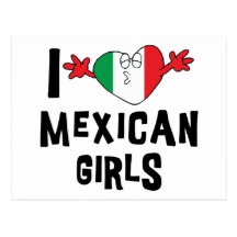 J'aime les filles mexicaines carte postale