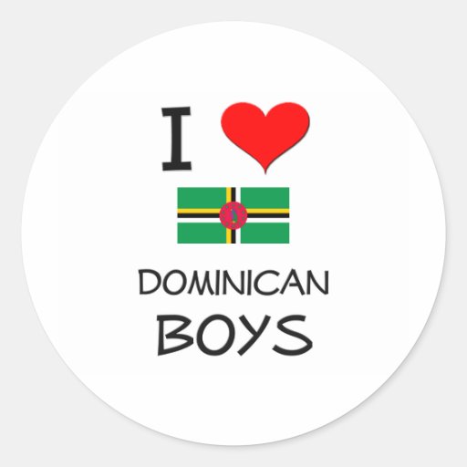 J'aime les garçons dominicains autocollant