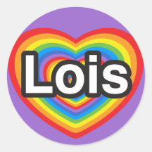 J'aime Lois. Je t'aime Lois. Coeur Adhésifs