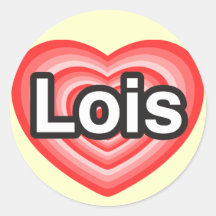 J'aime Lois. Je t'aime Lois. Coeur Autocollant Rond