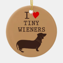 J'aime l'ornement minuscule de Daschund de sauciss