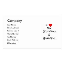 J'aime ma grand-maman et grand-papa modèle de carte de visite