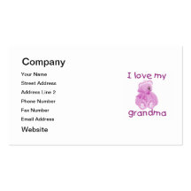 J'aime ma grand-maman (l'ours rose) modèle de carte de visite