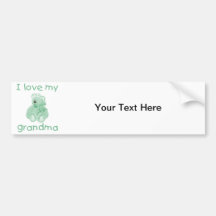 J'aime ma grand-maman (l'ours vert) adhésif pour voiture