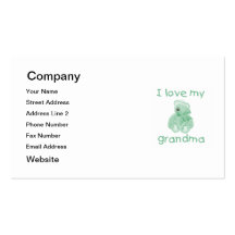 J'aime ma grand-maman (l'ours vert) carte de visite