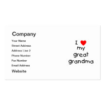 J'aime ma grande grand-maman carte de visite