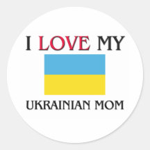 J'aime ma maman ukrainienne autocollants